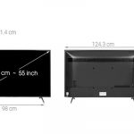 Kích thước tivi 55 inch là bao nhiêu cm?
